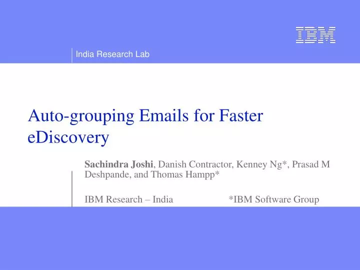 auto grouping emails for faster ediscovery