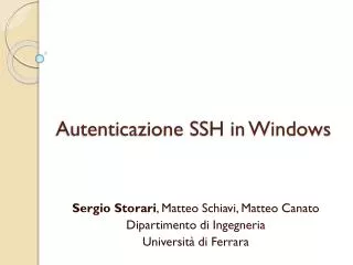 autenticazione ssh in windows