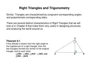 Right Triangles and Trigonometry