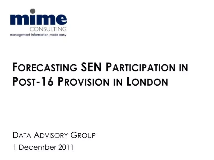 forecasting sen participation in post 16 provision in london