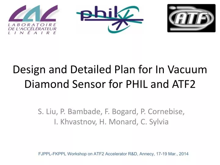 design and detailed plan for in vacuum diamond sensor for phil and atf2
