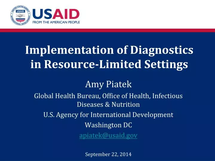 implementation of diagnostics in resource limited settings