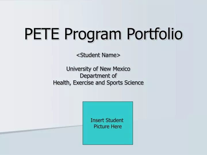 pete program portfolio