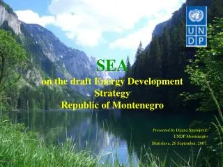 SEA on the draft Energy Development Strategy Republic of Montenegro
