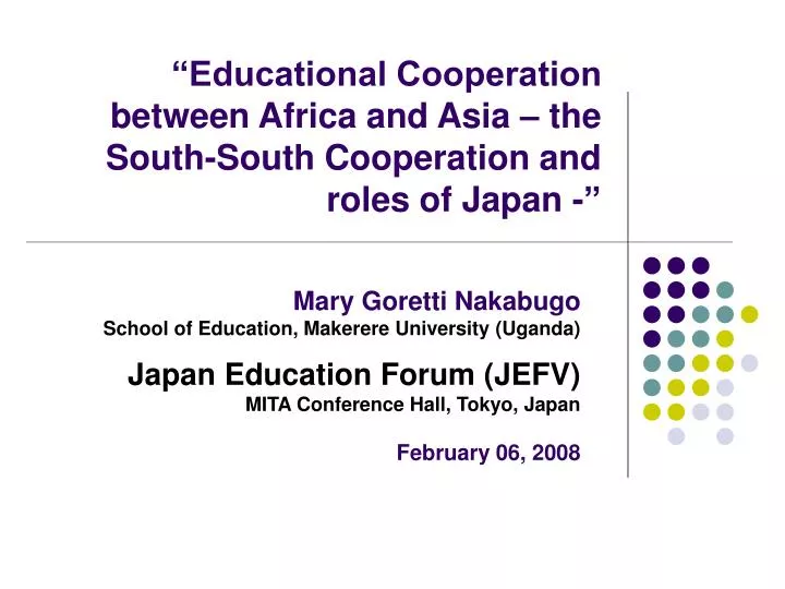 educational cooperation between africa and asia the south south cooperation and roles of japan