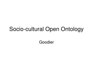Socio-cultural Open Ontology