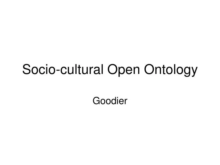 socio cultural open ontology
