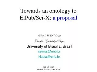 Towards an ontology to ElPub/Sci-X: a proposal