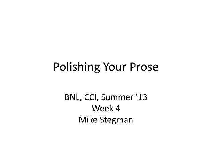 polishing your prose