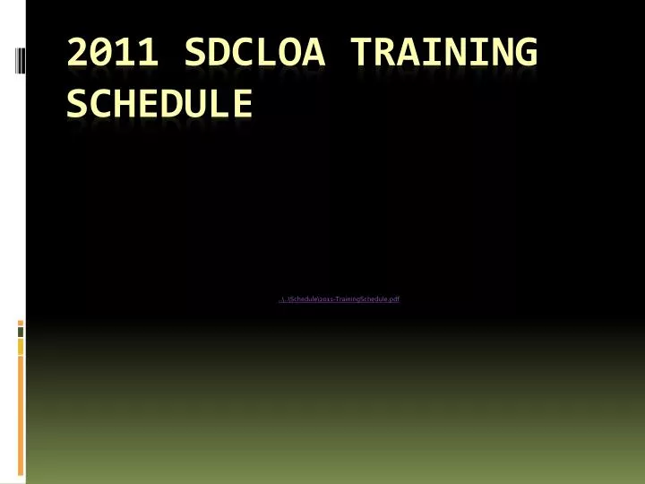 schedule 2011 trainingschedule pdf