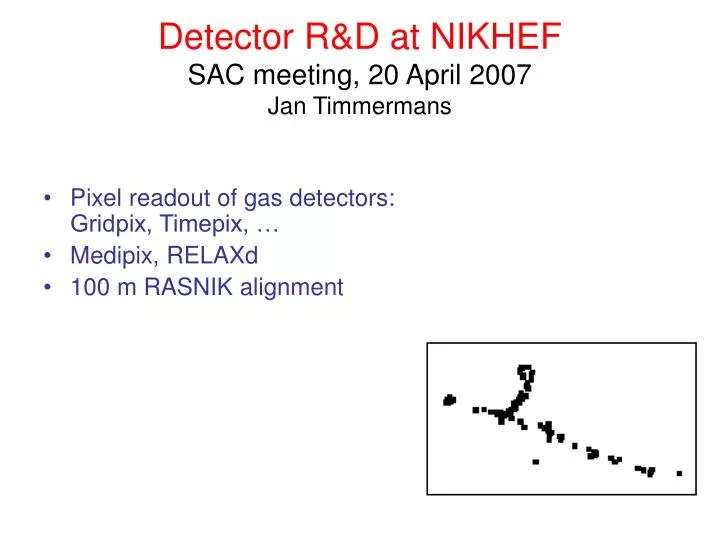 detector r d at nikhef sac meeting 20 april 2007 jan timmermans