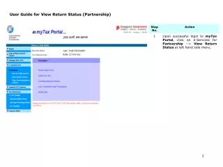 User Guide for View Return Status (Partnership)