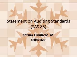 statement on a uditing standards sas 85