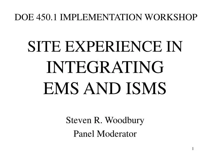 doe 450 1 implementation workshop