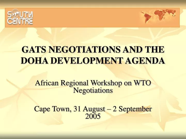 gats negotiations and the doha development agenda