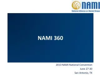 2013 NAMI National Convention June 27-30 San Antonio, TX