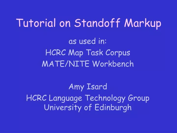 tutorial on standoff markup