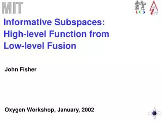 Informative Subspaces: High-level Function from Low-level Fusion