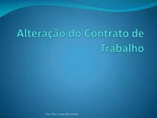 altera o do contrato de trabalho