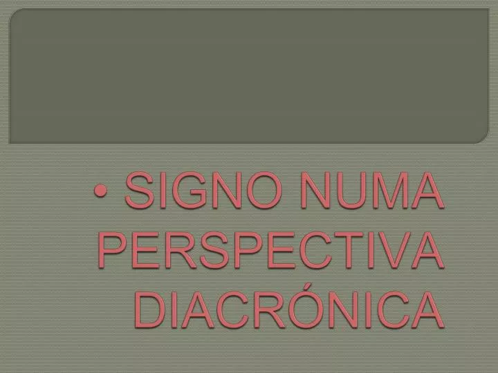 signo numa perspectiva diacr nica