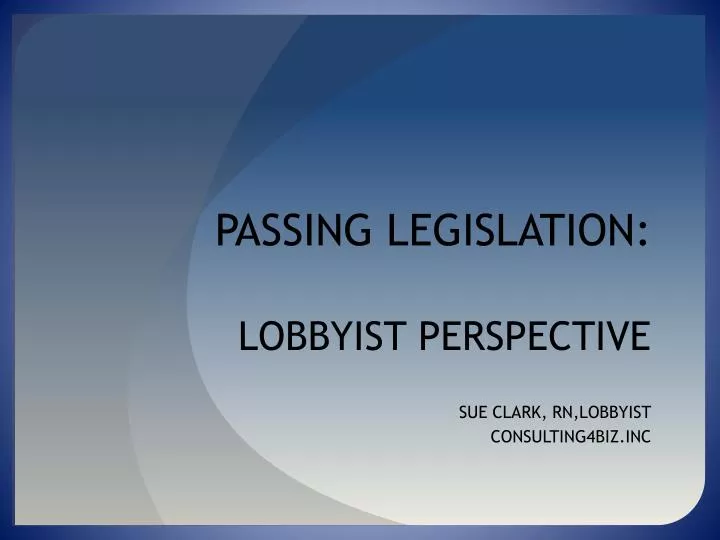 passing legislation