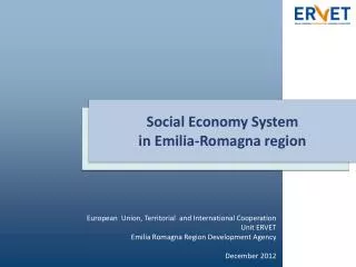 Social Economy System in Emilia-Romagna region