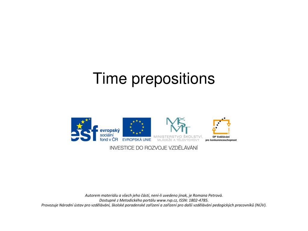 PPT - Time prepositions PowerPoint Presentation, free download - ID:6389839