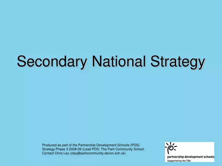 secondary national strategy