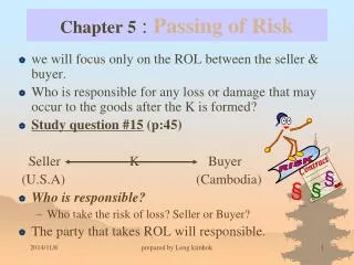 Chapter 5 : Passing of Risk