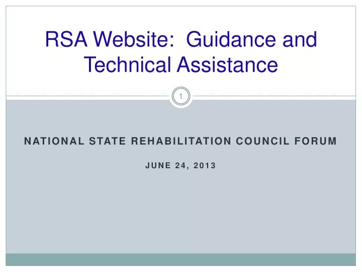 rsa website guidance and technical assistance