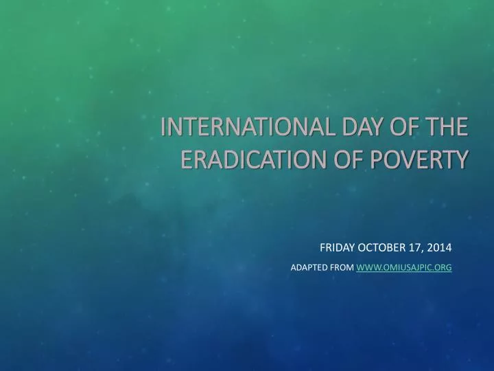 international day of the eradication of poverty