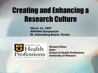 Creating and Enhancing a Research Culture