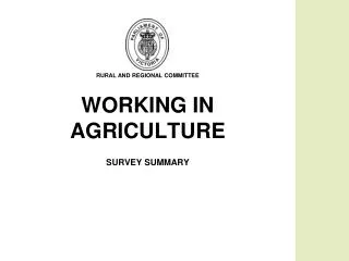 WORKING IN AGRICULTURE