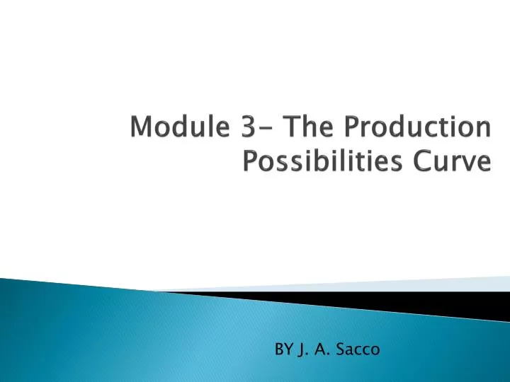 module 3 the p roduction p ossibilities curve