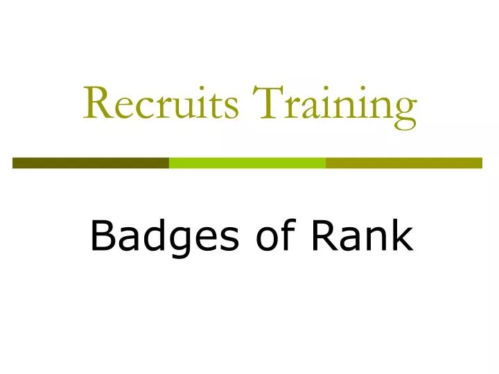 recruits training