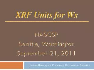 NASCSP Seattle, Washington September 21, 2011