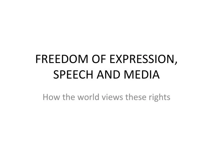 freedom of expression speech and media