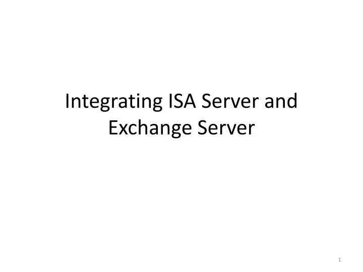 integrating isa server and exchange server