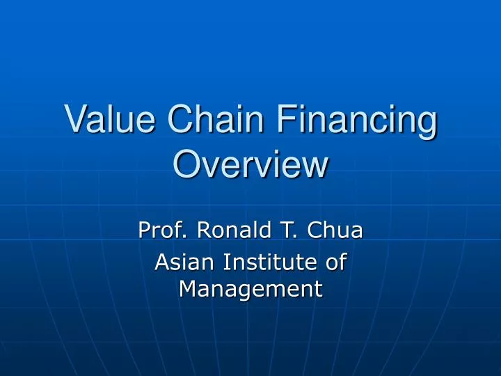 value chain financing overview