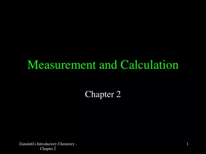 measurement and calculation