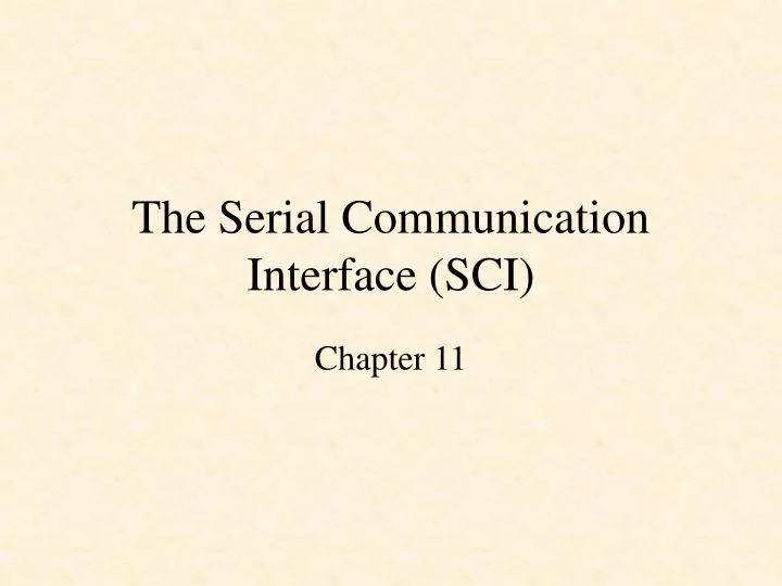 the serial communication interface sci