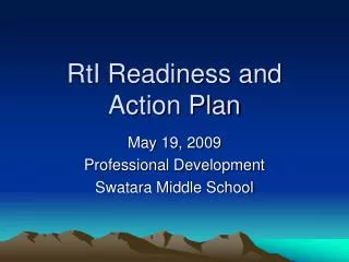 RtI Readiness and Action Plan