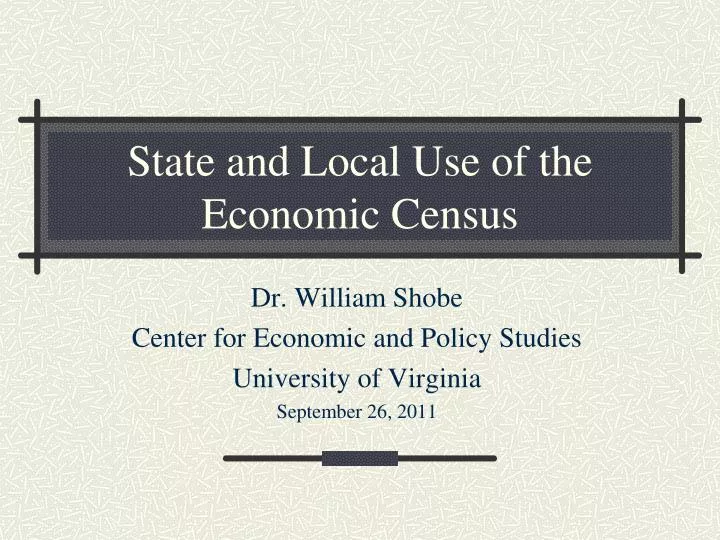 state and local use of the economic census