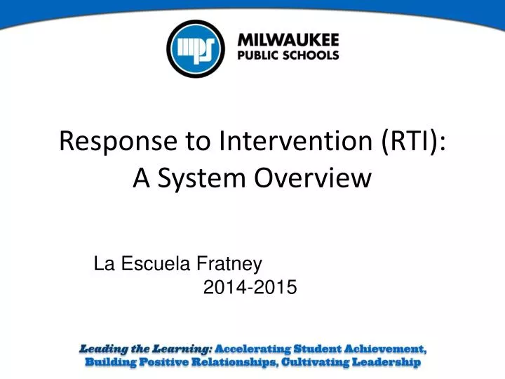 response to intervention rti a system overview