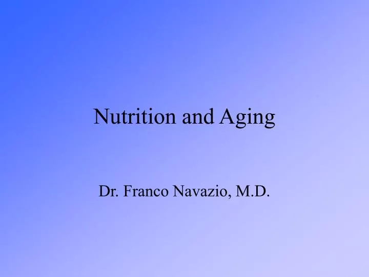 nutrition and aging