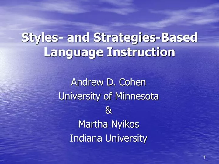 styles and strategies based language instruction