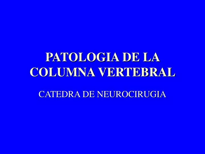 patologia de la columna vertebral