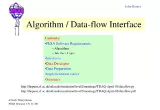 Algorithm / Data-flow Interface