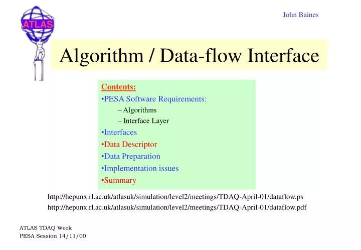 algorithm data flow interface