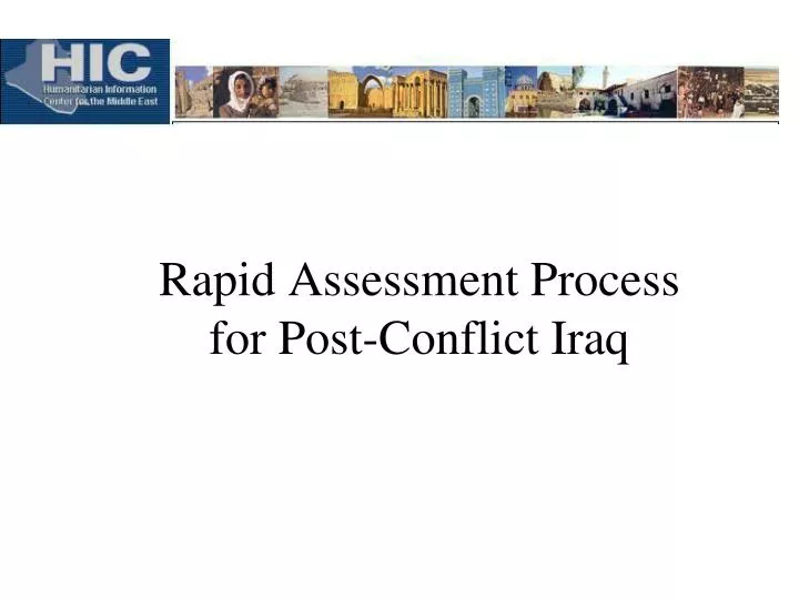 rapid assessment process for post conflict iraq